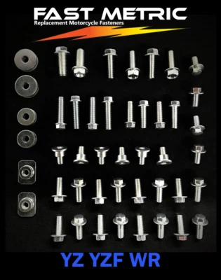 62pc BOLT KIT FOR PLASTICS YAMAHA YZ/YZF/WR  80 85 125 250 250F 400 450 450F - Image 1 of 2