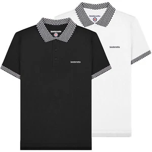 Mens Lambretta Classic Two Tone Retro Mod Ska Casual Polo Shirt Sizes M to 4XL - Picture 1 of 8