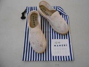SIZE 37 MANEBI ESPADRILLE P12N00 WHITE COLOR NEW SHOES BAG SPAIN US SIZE 6.5 - Picture 1 of 8