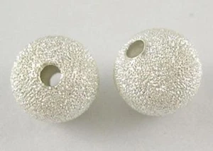 METAL STARDUST BEADS SPACER SILVER PLATED 4mm , 6mm , 8mm ,10mm - Picture 1 of 6