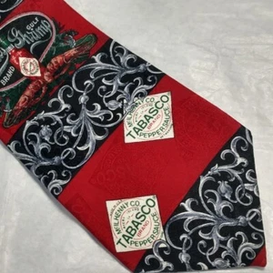 Tobasco 100 % Seide 4" mal 58" rot schwarz Nick Krawatte Vintage - Bild 1 von 11