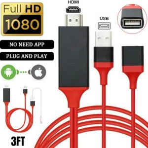 1080P HDMI Cable Phone to TV HDTV AV Adapter Universal For iPhone Android Type C - Picture 1 of 14