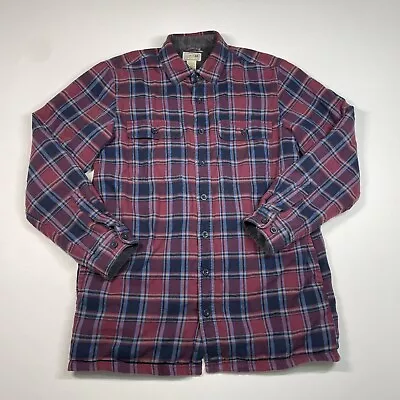 L.L. Bean Shacket Men’s Medium Tall MT Multicolor Plaid Fleece Lined Pockets - Image 1 of 4