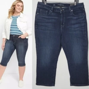 Lane Bryant Low Rise Super Stretch Dark Wash Capri Jeans Size 18 - Picture 1 of 8