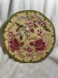 LONGABERGER - Retired Majolica Garden Luncheon Plate, Floral, Ceramic, 9" - Imagen 1 de 6