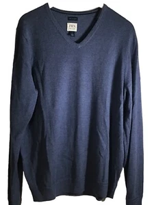JWN John W. Nordstrom Sweater Pullover V-Neck Blue 100% Italian Merino Wool L - Picture 1 of 8