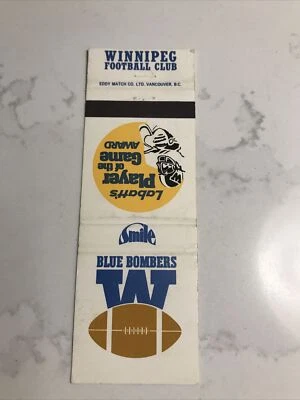 Winnipeg Blue Bombers Vintage Matchbook Cubierta Hogar Horario Foto 1 de 3