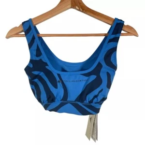 Adidas By Stella McCartney Maternity Bikini Top Womens Size XS Blue Zebra Print - Picture 1 of 14