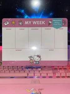 2024 Sanrio Hello Kitty Pink My Week Weekly Calendar Desk Pad Sun Phone Sweets - Picture 1 of 6