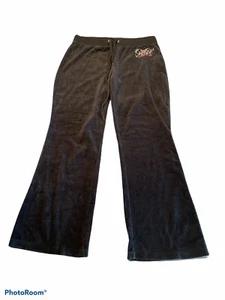 Beverly Hills Polo Womens Size L Black Velour Cotton Pants - Picture 1 of 9