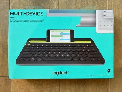 Logitech Multi-Device K480 Keyboard 920-006342 Black Bluetooth Wireless Mini - image 1 of 4