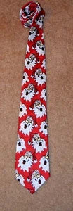 Corbata de cuello de Navidad TaCKy FuN hecha a mano KEITH DANIELS roja blanca feliz cara de Santa - Imagen 1 de 6