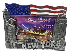 1 PIEZA NUEVO MARCO DE FOTOS DE NYC 4X6 MARCO DE FOTOS DE METAL NUEVA YORK SKYLINE 50262  - Imagen 1 de 2