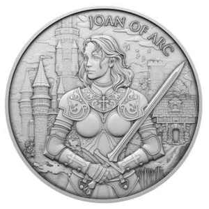 Ronda de plata fina .999 diseño Juana de Arco de 1 oz Troy - Imagen 1 de 3
