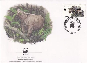 SA14 Indonesia 1996 World Wide Fund - Rhinoceros FDC - Picture 1 of 1