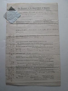 1849 WRIT TO ATTACH PROPERTIES" JOHN SMITH vs RICHARD ADELL CONWAY NEW HAMPSHIRE - Picture 1 of 6