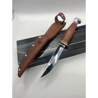 Cuchillo de caza de hoja fija KA BAR 1232 con funda de cuero Foto 1 de 4