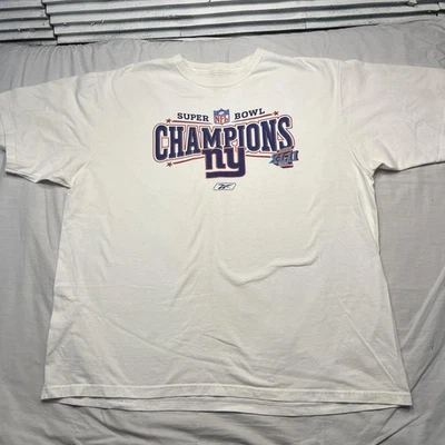 New York Giants Shirt Mens 2XL NFL Football Super Bowl XLII Champions Reebok Tee - Image 1 of 4