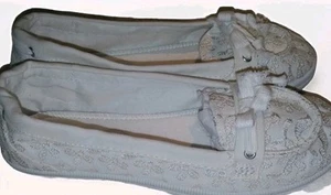 White Eyelet Cotton Rocket Dog  Shoes Wedding Beach New In Box Summer - Picture 1 of 7