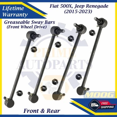 Barras estabilizadoras delanteras y traseras MOOG OEM para Fiat/500X Jeep/Renegade 2015-2023 guerra de 9 años. Foto 1 de 4