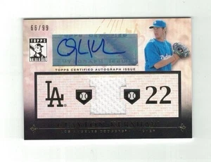 CLAYTON KERSHAW 2010 Topps Tribute JERSEY AUTO #66/99 Gold Silver Dodgers RARE - Picture 1 of 2