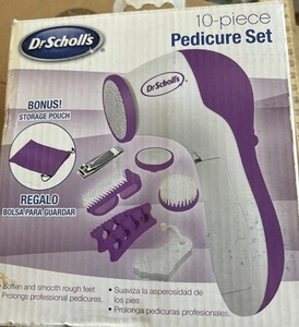 Dr. Scholls 10 piece Pedicure Set 2014 MIP NIP Foot Home Care Smooths Rough Feet - Picture 1 of 4