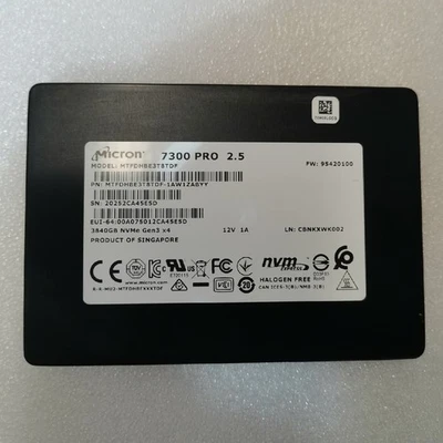MICRON 7300 PRO 3.84TB SSD 2.5" U.2 PCIE 3.0 X4 MTFDHBE3T8TDF NVMe - Bild 1 von 2
