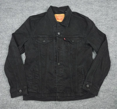 Levi's Denim Trucker Jean Jacket Men's Large Black Modern - Image 1 of 4