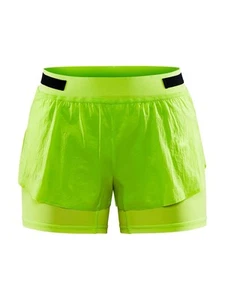 Pantalones Cortos Craft Mujer CTM Distancia 2 en 1 Verde Neón Talla M Correr Entrenamiento - Imagen 1 de 15
