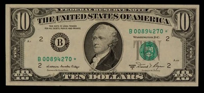FR 2026-B* $10 1981 A Federal Reserve Note US - Star Note - VF - SKU-CA1875 - Image 1 of 2