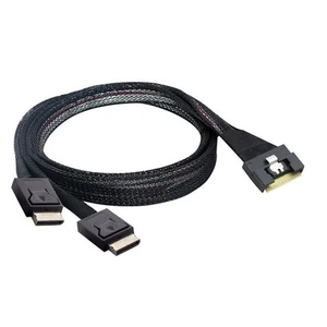 Câble Haute Vitesse Mince Sas SFF-8654 8i Vers Oculink SFF-8611 4i X 2 pour7204 - Photo 1/7