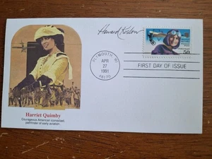 RARE Signed by Designer USA 1991 Fleetwood FDC- Aviation Pioneer  HARRIET QUIMBY - Picture 1 of 1