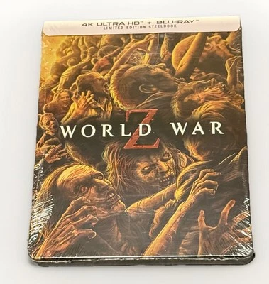 World War Z STEELBOOK 4K UHD BLU-RAY 3-DISC SET BRAND NEW Limited Edition  - Image 1 of 2