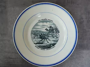 ANCIENNE ASSIETTE DE GIEN - THEME LES GRANDES CHASSES - N° 7 - AUTRUCHES - Imagen 1 de 1