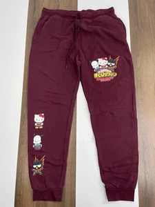 My Hero Acadamia x Sanrio Hello Kitty & Friends Womens XL Red Sweatpants Joggers - Picture 1 of 10