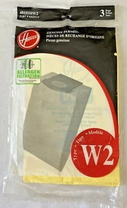 3 Hoover W2 Vacuum Bags 401010W2 Allergen Filtration - Picture 1 of 2