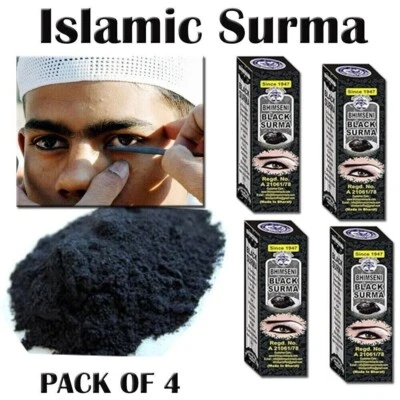 4X Pcs Black Eyeliner kajal Kohl surma india Kohla Traditional Arabic كحلة هاشمي - Image 1 of 4