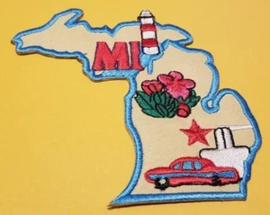 MICHIGAN Embroidered Magnet Style Embroidered Patch approx 3.5x4" - Picture 1 of 2