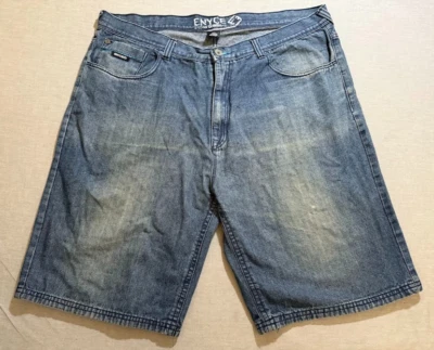 Pantalones Cortos Enyce Para Hombre 44 Azul Bordado Logo Bolsillos Cinturón Botón Hombre. Foto 1 de 4