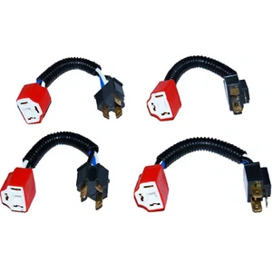 Ceramic H4 Hi Heat Headlight Headlamp Light Bulb Wiring Harness Socket Plug Set - Picture 1 of 1