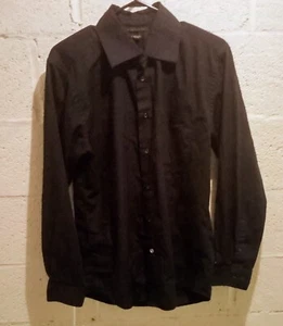 Men's long sleeve black Alexander Julian Medium 15-15 1/2 34/35 dress shirt - Picture 1 of 5