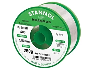 811001 Lötdraht Sn965Ag30Cu05 05mm 250g bleifrei 25% STANNOL - Picture 1 of 1