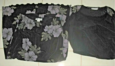 2 piezas. CONJUNTO - DRESSBARN MUJER 1X - NEGRO Y MORADO - FALDA ELÁSTICA Y TOP a juego  Foto 1 de 4