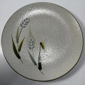 Wild Rice 7 1/2”Salad Plates Set of 4 VTG Sears Green Stoneware Wheat 4103 Japan - Picture 1 of 3