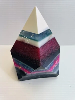 Prism Paperweight Multi Colour Glitter Resin Home Decor NEW Custom Made Art - image 1 of 4