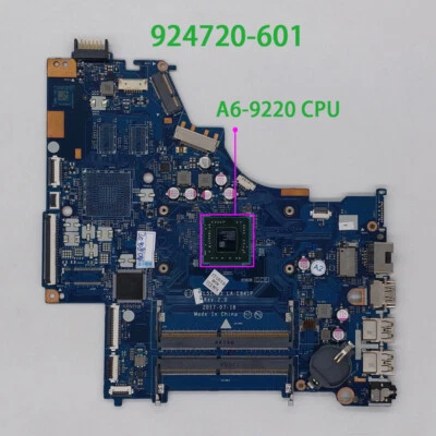 924720-601/001 For HP 15 15-BW 15Z-BW000 Series A6-9220 CPU Laptop Motherboard - Image 1 of 3