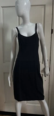 ТЕОРИЯ НОВЫЙ! ВИНТАЖНЫЙ! Платье-футляр из темной древесно-угольной шерстяной смеси размер 4 #B0901619 - Изображение 1 из 4