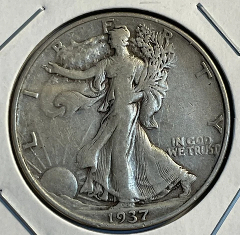1937-P  Walking Liberty Half Dollar - 90% Silver - Free Shipping - P2-1 Cover