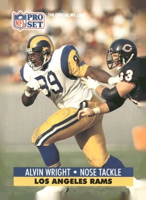 1991 Pro Set #206 Alvin Wright Los Angeles Rams Football Card - Image 1 of 2