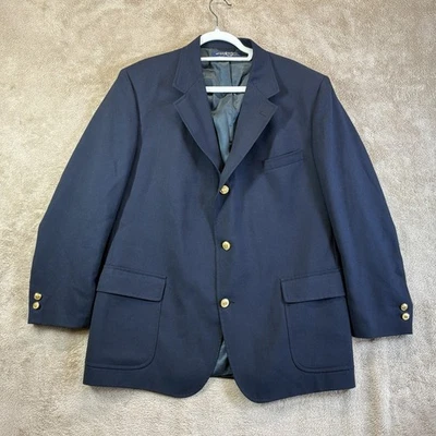 Blazer Brooks Brothers de Colección Azul Marino Dorado Botones 3 Botones Lana Para Hombres 44R Preppy EE. UU. Foto 1 de 4
